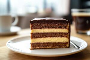 A piece of cake on a plate photo
