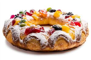 A pastry with fruit on top of it photo