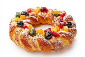A pastry with fruit on it photo
