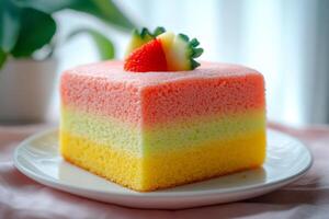 A piece of cake on a plate photo