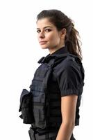 A woman in a police uniform photo