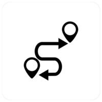 Route Map and location icon concept vector