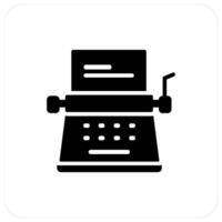 Typewriter and script icon concept vector