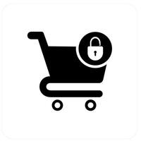 Cart Security and trolley icon concept vector