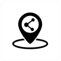 Share Location and pin icon concept vector
