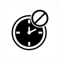 Clock Prohibited and forbidden icon concept vector