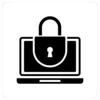 Laptop Security and security icon concept vector