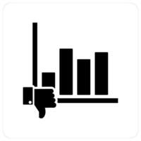 Dislike Graph and graph icon concept vector