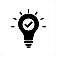 Approve Idea and idea icon concept vector
