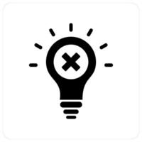 Wrong Idea and idea icon concept vector