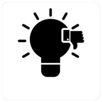 Dislike Idea and negative icon concept vector