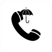 Call Insurance and calling icon concept vector