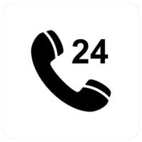 24x7 Call and calling icon concept vector