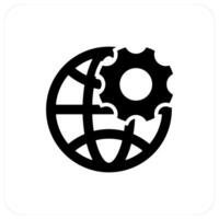 Global Setting and setting icon concept vector