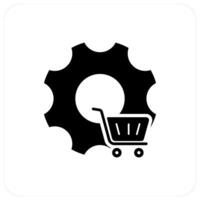 Cart setting and trolley icon concept vector