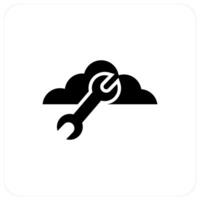 Cloud Setting and setting icon concept vector