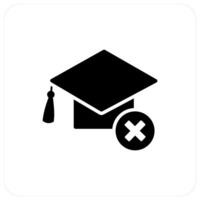Wrong Degree and graduate icon concept vector