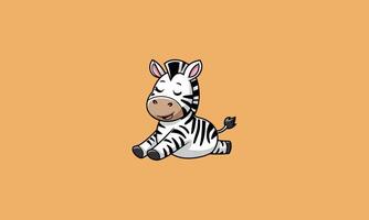 Happy zebra sitting peacefully with a joyful expression. vector