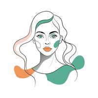Abstract Line Drawing with Soft Color Patches. vector
