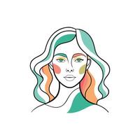 Elegant Line Drawing with Color Highlights. vector