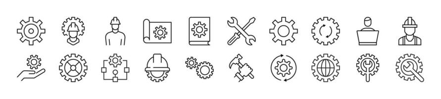 Set of thin line icons of building. Editable stroke. Simple linear illustration for web sites, newspapers, articles book vector