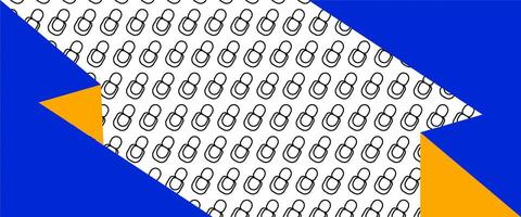 A blue and yellow background with a white and black pattern vector