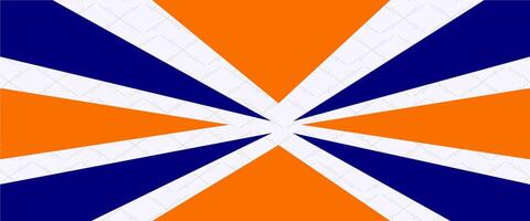 A blue and orange striped flag with a white background vector