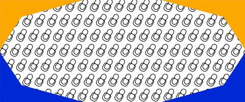 A pattern of small black and white shapes on a blue and orange background vector