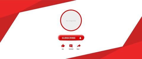 A red and white screen with a button that says subscribe vector