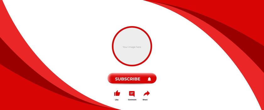 A red and white background with a white button vector