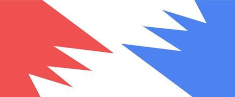 Two red and blue triangles with a white background vector