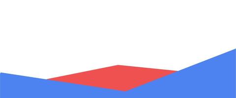 A red and blue rectangle with a white background vector