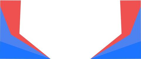 A red and blue triangle with a white background vector