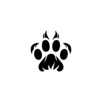 A black and white paw print on a white background vector
