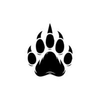 A black bear paw print on a white background vector