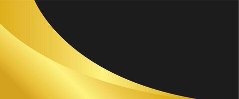 A black and gold background with a curved curve vector