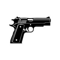 A gun is shown in black and white on a white background vector