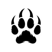 A black and white paw print on a white background vector