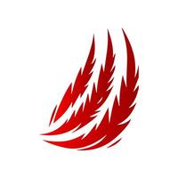 A red feather logo on a white background vector