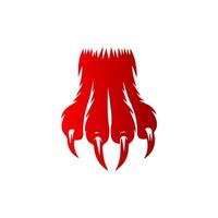 A red claw logo on a white background vector