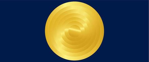 A gold circle on a blue background vector