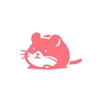 A pink mouse with a white background vector