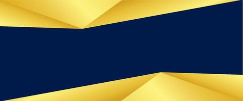 A blue and gold background with a triangle shape vector