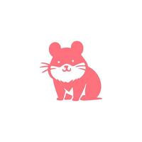 A pink hamster is sitting on a white background vector