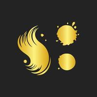 Golden hair and splash splash illustration vector