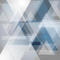 Blue and grey tech triangles background vector