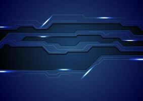 Abstract dark blue concept tech background vector