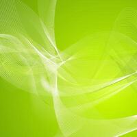 Abstract green wavy lines pattern vector