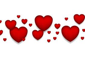 St Valentines Day abstract red hearts background vector