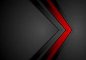 Red and black contrast tech arrows background vector